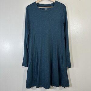 Toad & Co. Women's XL Windmere Long Sleeve Cotton Tencel Knit Dress Pockets